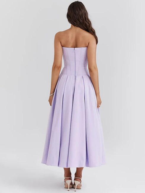 Mingmingxi Summer Strapless Bodycon Dresses Women Elegant Party Dresses