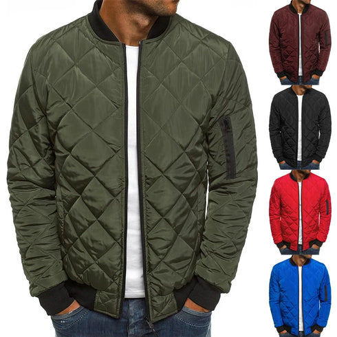 Lightweight Cotton Jacket for Men - Vintage Style Baseball Collar Outerwear with Long Sleeves, Perfect for Autumn and Winter Casual Wear