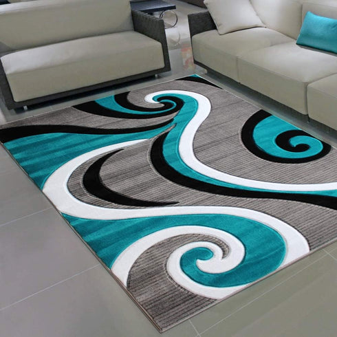 Modern Geometric Area Rug for Living Room Bedroom Decor Anti Slip Floor Mat