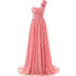 Chiffon Off-Shoulder A-Line Dress With Floral Pleats Floor-Length Corset Back Bridesmaid Dress