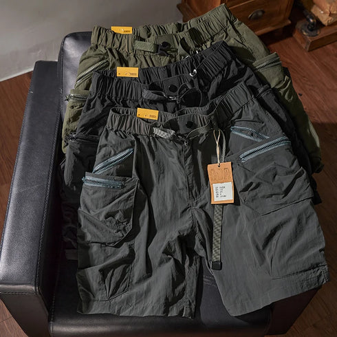 Summer Loose-Fitting Cargo Shorts Men's Fashion Casual Pants Multi-Pocket Quick-Dry Outdoor Wear