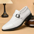 Italian Buckle Loafers for Men Stylish Leather Casual Dress Shoes for Business and Leisure