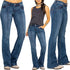 Women's Low Waist Boot Cut Jeans Slim Stretch Denim Trousers
