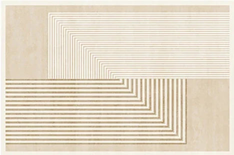 Minimalist Beige Art Stripe Carpet Soft Large Area Rug for Bedroom and Living Room Decor