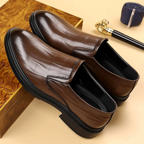 Luxury Men's Casual Loafers Leather Business Wedding Shoes Slip-on Office Formal Footwear