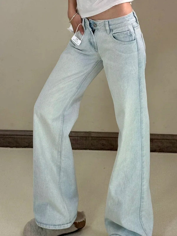 High Waist Wide Leg Jeans For Women, Loose Straight Leg Denim Pants, Autumn Ready