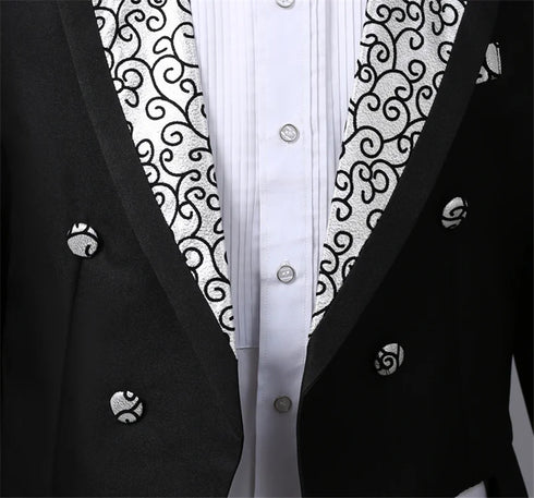 Sophisticated Tailcoat Suit for Performers - Stylish Casual Stage Jacket for All Seasons