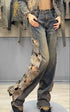 Y2K-Inspired Women's High Waist Denim Pants with Butterfly Embroidery - Loose Fit Straight Ripped Jeans Perfect for Streetwear and Fall Outfits with Jeans