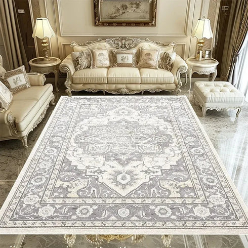 European Retro Area Rug for Living Room Hallway Bedroom Lounge Non-Slip Mat