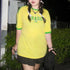 Europe and the United States loose letters yellow green top Y2K women's summer T-shirt sexy clothing street