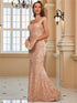 Luxury Off Shoulder Sequined Mermaid Dress Elegant Party Evening Wear