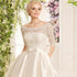Modern Wedding Dresses Boat Neck Half Sleeves Bridal Gowns Lace Appliques A-Line Court-Train