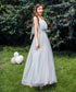 Bridesmaid Dress Elegant Tulle Ankle Length Gown With Elastic Waistband And Appliques Bridesmaid Dresses