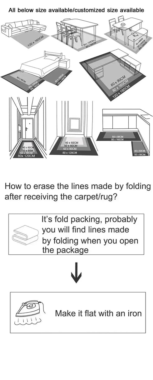 Luxury Persian Large Size Carpet for Living Room Decor Non-Slip Washable Rug