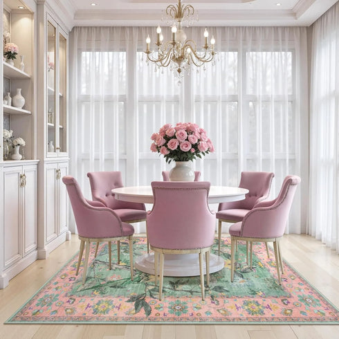 Floral Birds Area Rug for Living Room and Bedroom Decor Soft Non Slip Machine Washable Floor Mat