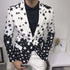 Star Print Slim Fit Men's Club Dress Groom Tuxedo Formal Wedding Prom Suit Jacket