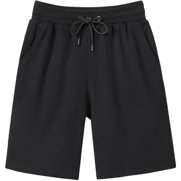 Summer Fashion Cotton Men Casual Shorts Drawstring Waist Comfortable Knee Length