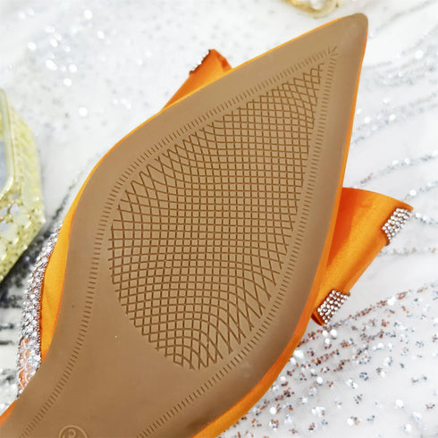 Italian Design Elegant Women's Rhinestone Heels Set