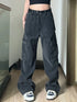 Autumn Women Harajuku Cargo Baggy Jeans Wide Leg Streetwear