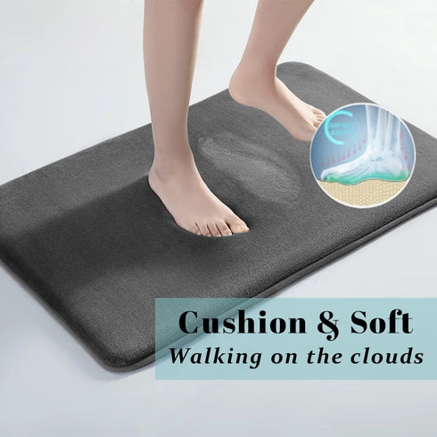 Memory Foam Bathroom Rug Ultra Soft Non-Slip Water Absorbent Floor Mat