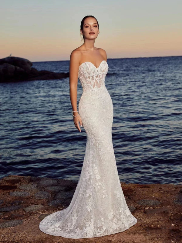 Beach Wedding Dresses With Detachable Train Sexy Bridal Gowns