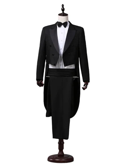Sophisticated Tailcoat Suit for Performers - Stylish Casual Stage Jacket for All Seasons