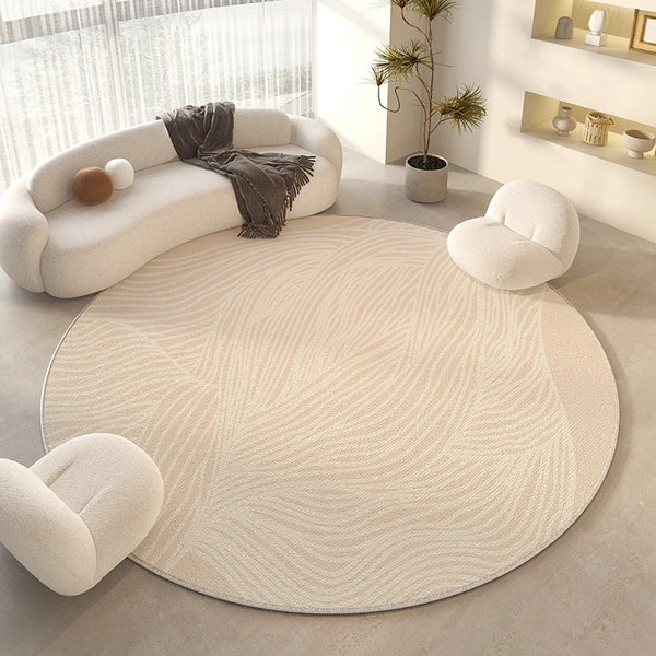 Cream Style Rugs for Bedroom Soft Fluffy Round Living Room Floor Mat