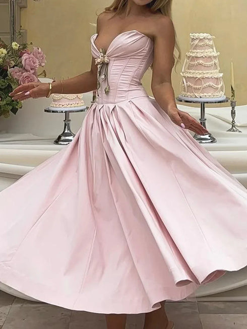 Mingmingxi Summer Strapless Bodycon Dresses Women Elegant Party Dresses