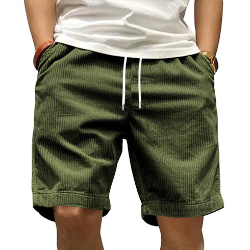 Trendy Retro Corduroy Men's Casual Work Shorts for Summer