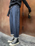Trendy Summer Harem Pants for Women - Stylish Fat MM Straight Daddy Jeans with Ankle-Length Fit and Pockets, Perfect for Fall Outfits with Jeans