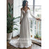 Customized Deep V Neck Straight Wedding Dresses Chiffon Gown