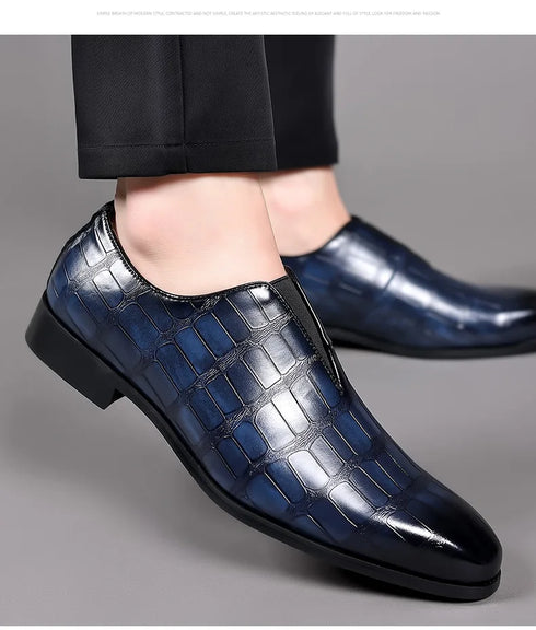 Comfortable Breathable Business Men's Loafers - Classic Low-Cut PU Leather Oxfords with Square Toe for Casual and Formal Occasions