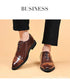 Luxury Handmade Crocodile Skin Derby Shoes for Men - Pointed Toe Lace-up Formal Business Footwear for Office & Career