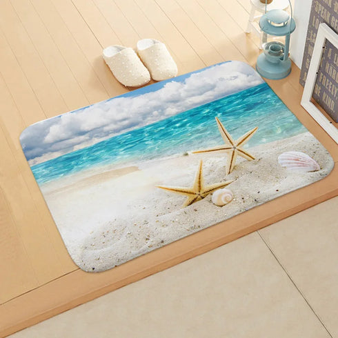 Coastal Starfish Doormat: Seaside Entryway Charm, Non-Slip