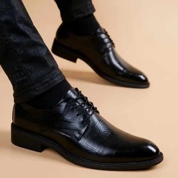 Men's Dress Shoes Casual Style Lace-Up Pointed Design Ideal for Weddings and Business Events