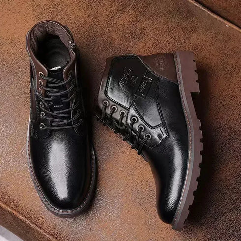 Vintage Handmade Ankle Boots for Men - Retro Outdoor Work Booties