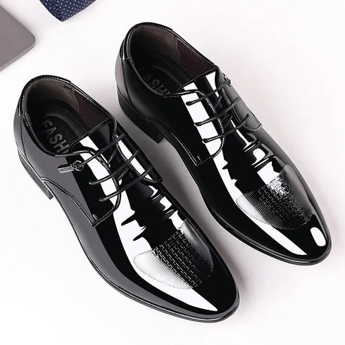 Elegant Oxford Leather Shoes for Men - Breathable and Comfortable Formal Flats for Office, Weddings, and Daily Wear - Perfect Plus Size Business Footwear with Pointed Toe Design