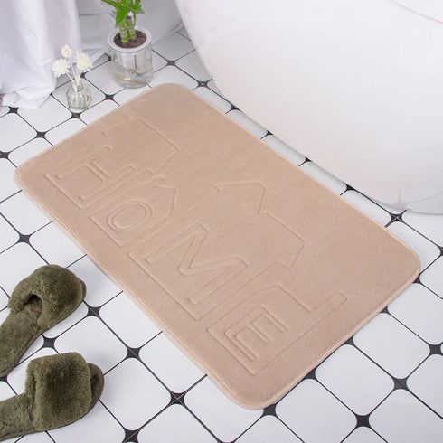 Cobblestone Embossed Non-Slip Bath Mat Memory Foam Carpet for Bathroom Shower Room Doormat