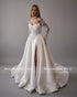 Customized Lace Sweetheart 3/4 Sleeve A-Line Wedding Dress