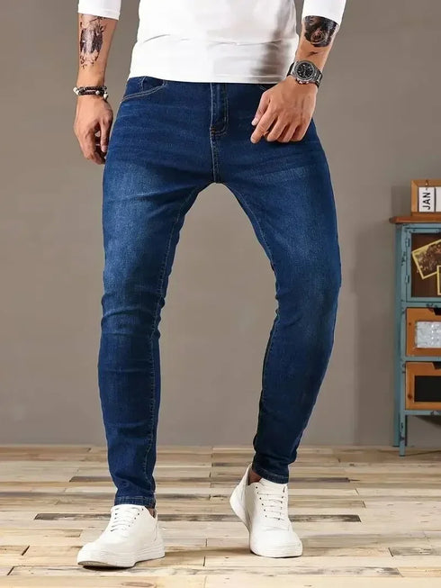 Mens Slim Fit Classic Skinny Jeans for Casual Street Style