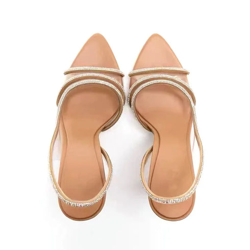 Thin Heel Fairy Style Hollow Pointed Open Toe Sandals