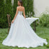 Popular Strapless V-Neck 3D Flower Lace Applique A Line Wedding Dresses