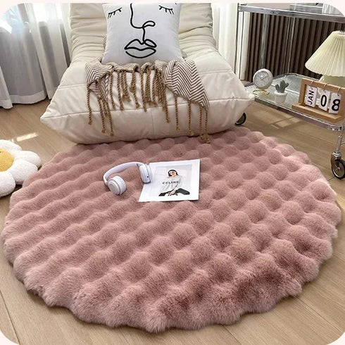 Nordic Round Carpets Plush Floor Mat Soft Area Rugs Shaggy Indoor Decor