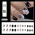 Glitter Flower Wave French Press-On Nails - 24pcs Short Square Acrylic False Nails for Stunning Manicures, Perfect for Fall Season Nails