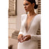 Simple Satin Wedding Dresses Elegant Bridal Gowns Deep V-Neck Backless Floor Length