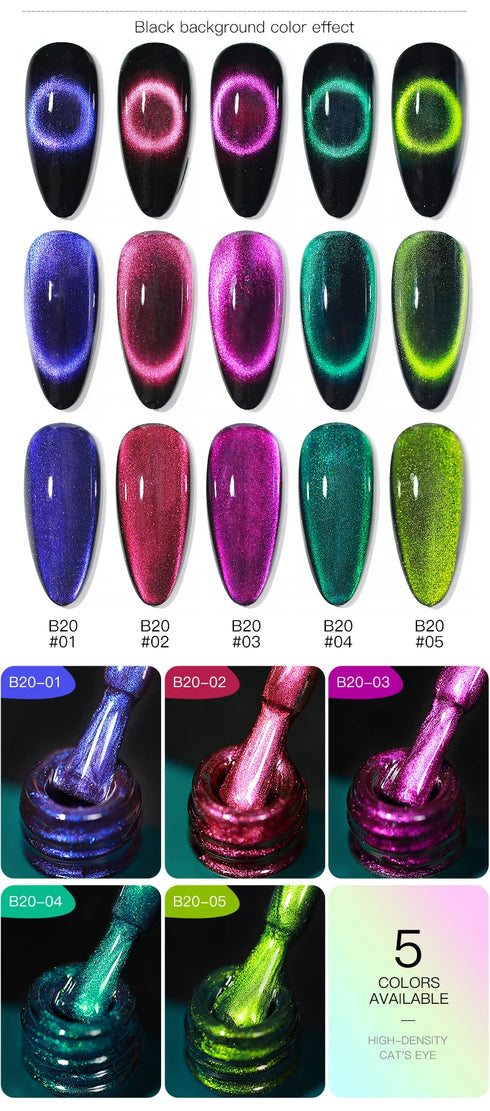 Magnetic Cat Eye Nail Gel Polish - 15ml 9D Shiny Galaxy Effect Soak Off Varnish for Stunning Nail Art, Long Lasting Manicure Essential