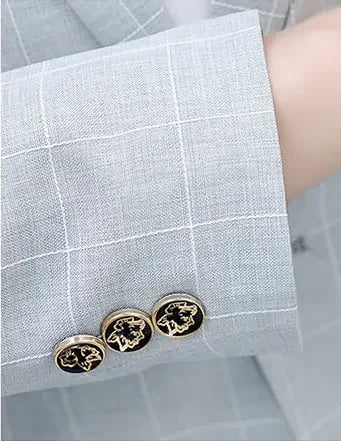 Korean Slim Fit Two-Piece Suit Set for Men Casual Trendy British Style Coat and Trousers