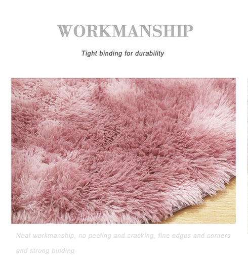 Oval Plush Rugs for Bedroom and Living Room Decor Non Slip Furry Carpet Hand Washable