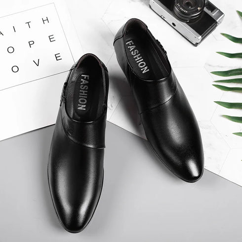 Men PU Leather Formal Dress Shoes for Office Work and Parties