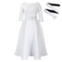 Elegant Women Party Dresses A Line with Waist Belt for Classy Office and Wedding Guests